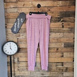 GAP women's Bubblegum Pink Ribbed Lounge Yoga Jogger Pants Size L